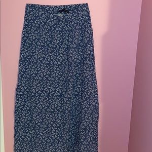Long blue flower skirt!